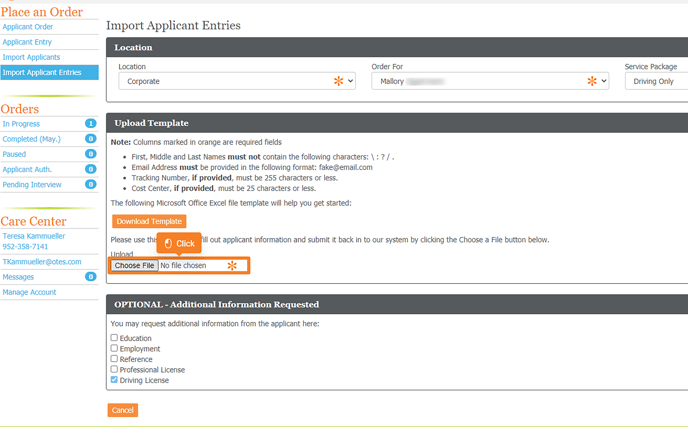 import applicant entries 2